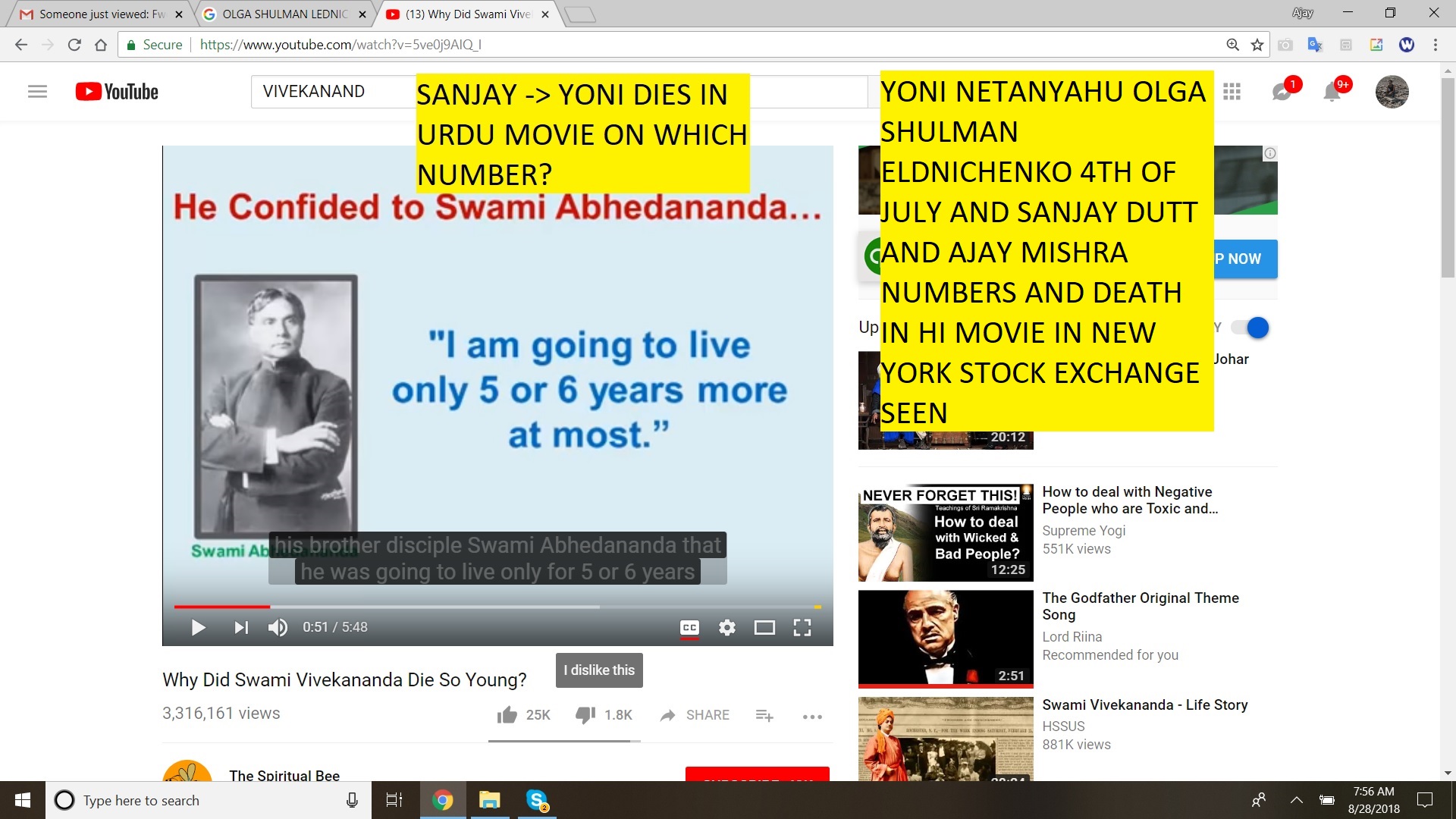 YONI NETANYAHU OLGA SHULMAN ELDNICHENKO 4TH OF JULY AND SANJAY DUTT AND AJAY MISHRA NUMBERS AND DEATH IN HI MOVIE IN NEW YORK STOCK EXCHANGE SEEN