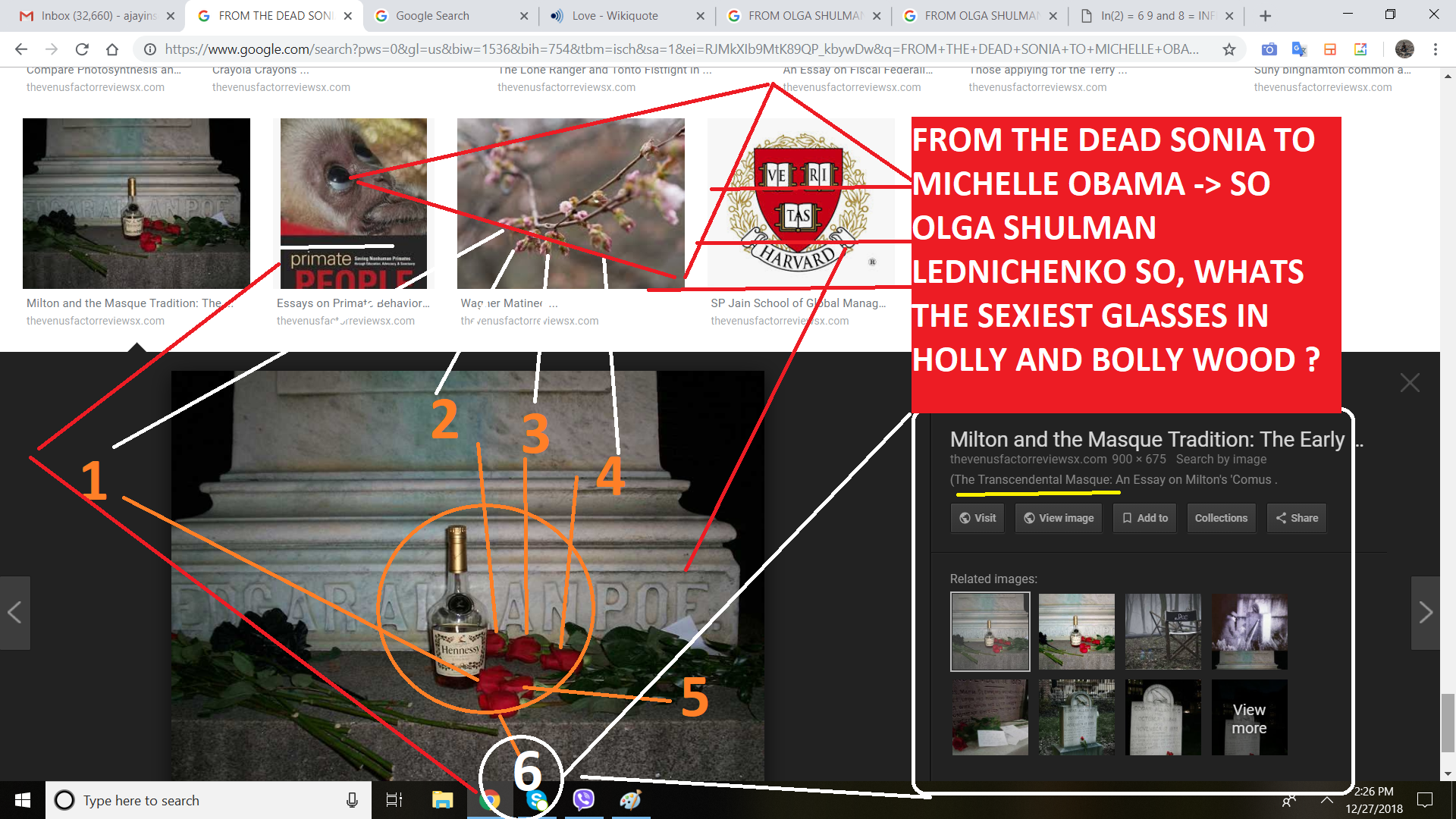 FROM THE DEAD SONIA TO MICHELLE OBAMA SO OLGA SHULMAN LEDNICHENKO SO, WHATS THE SEIXT GLASSES IN HOLLY AND BOLLY WOOD