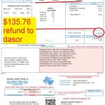 $135.76 refund to DASOR FROM THE WATER COMPANY