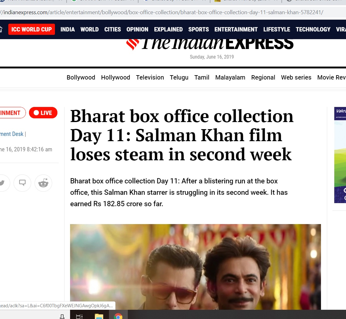 BHARAT MOVIE FLOPS AT SECOND WEEK DAY 11 COLELCTIONS BHARAT SALMAN KHNA KATRINA KAIF MOVIE FAILS AT BOX OFFICE IN SECOND WEEK