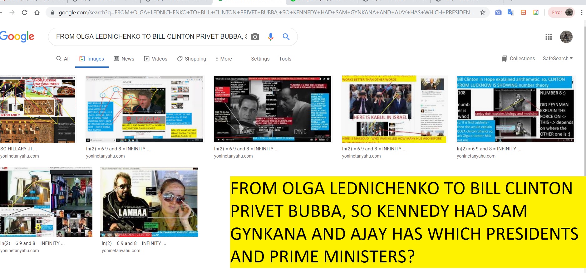 FROM OLGA LEDNICHENKO TO BILL CLINTON PRIVET BUBBA, SO KENNEDY HAD SAM GYNKANA AND AJAY HAS WHICH PRESIDENTS AND PRIME MINISTERS
