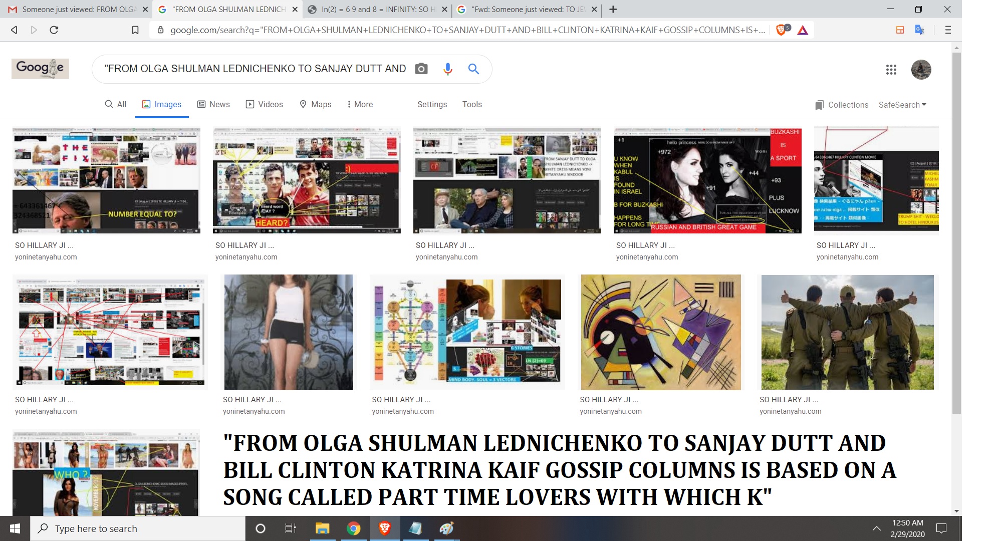 FROM OLGA SHULMAN LEDNICHENKO TO SANJAY DUTT AND BILL CLINTON KATRINA KAIF GOSSIP COLUMNS IS BASED ON A SONG CALLED PART TIME LOVERS WITH WHICH K