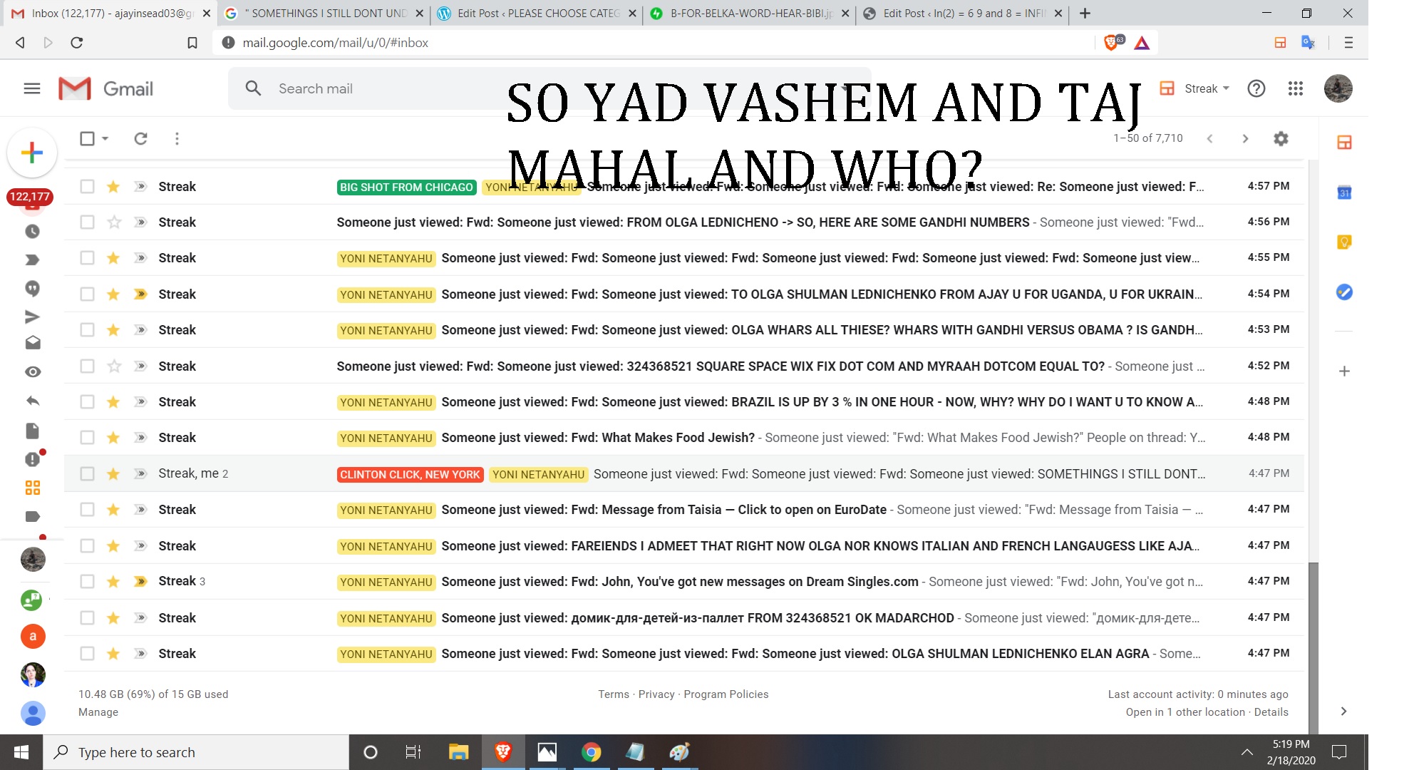 SO YAD VASHEM AND TAJ MAHAL IS WHO