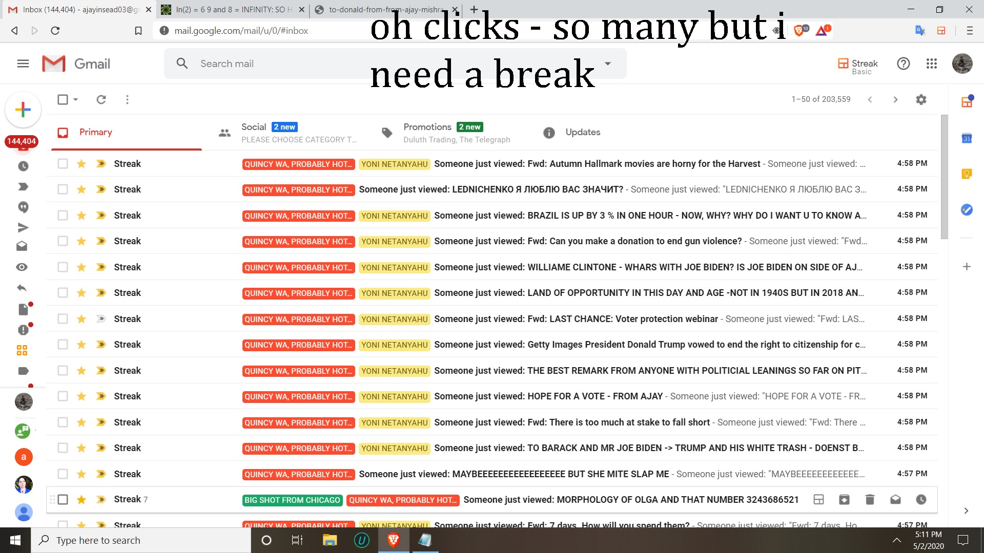 oh clicks - so many but i need a break