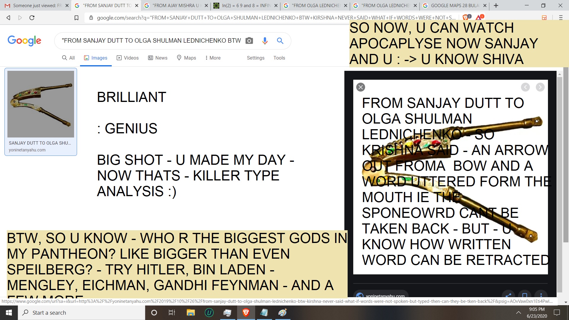 FROM SANJAY DUTT TO OLGA SHULMAN LEDNICHENKO - SO YES WRITTEN WORD SPEICALLY CAN BE RETRACTED