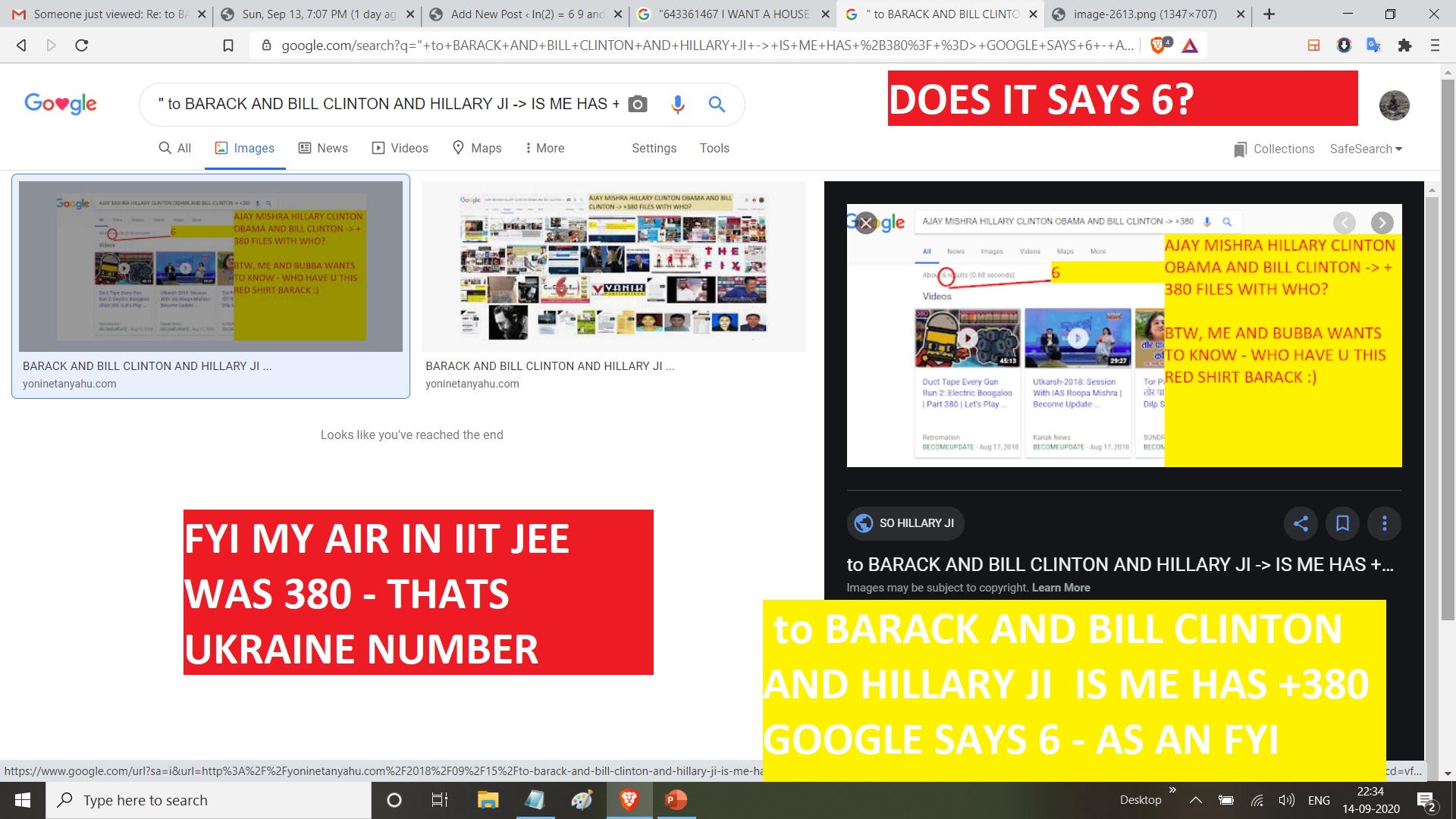 to BARACK AND BILL CLINTON AND HILLARY JI IS ME HAS +380 GOOGLE SAYS 6 - AS AN FYI
