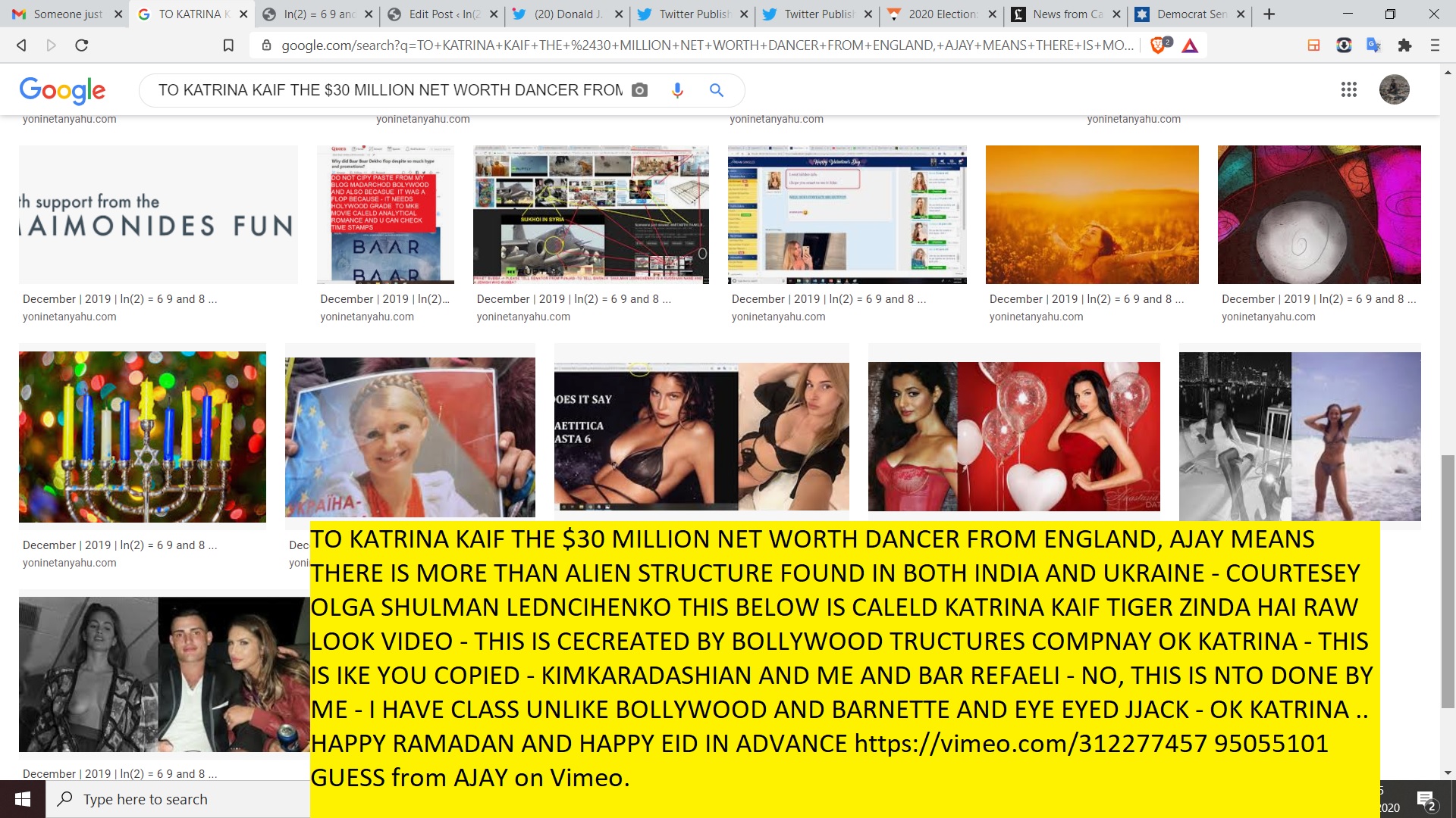 TO KATRINA KAIF THE $30 MILLION NET WORTH DANCER FROM ENGLAND, AJAY MEANS THERE IS MORE THAN ALIEN STRUCTURE FOUND IN BOTH INDIA AND UKRAINE - COURTESEY OLGA SHULMAN LEDNCIHENKO THIS BELOW IS CALELD KATRINA KAIF TIGER ZINDA HAI RAW LOOK VIDEO - THIS IS CECREATED BY BOLLYWOOD TRUCTURES COMPNAY OK KATRINA - THIS IS IKE YOU COPIED - KIMKARADASHIAN AND ME AND BAR REFAELI - NO, THIS IS NTO DONE BY ME - I HAVE CLASS UNLIKE BOLLYWOOD AND BARNETTE AND EYE EYED JJACK - OK KATRINA .. HAPPY RAMADAN AND HAPPY EID IN ADVANCE https://vimeo.com/312277457 95055101 GUESS from AJAY on Vimeo.
