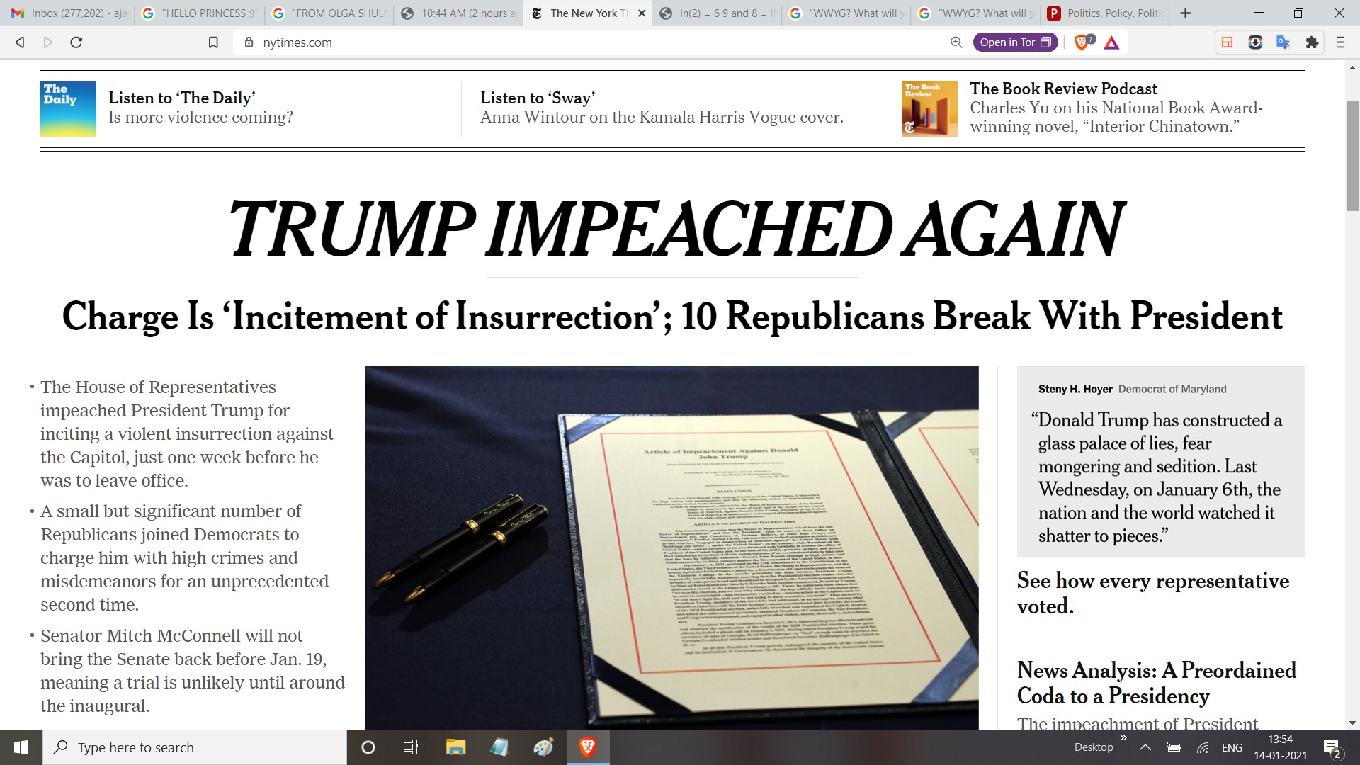 january 6 trump impeached