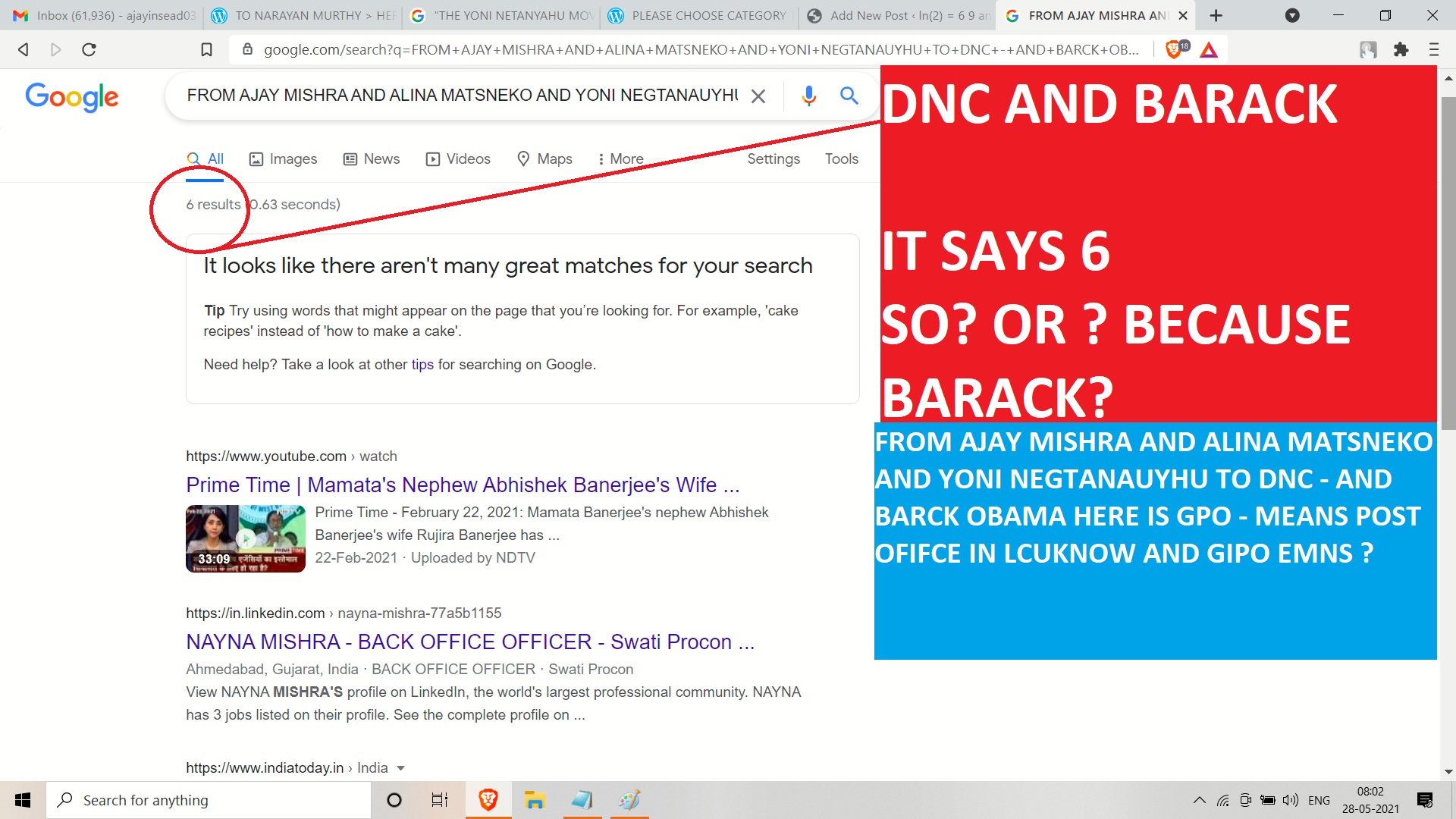GPO AND GOP - IN USA AND IN LUCNOW FROM AJAY YONI AND ALINA MATSENKO TO BARACK OBAMA DN HIS DNC