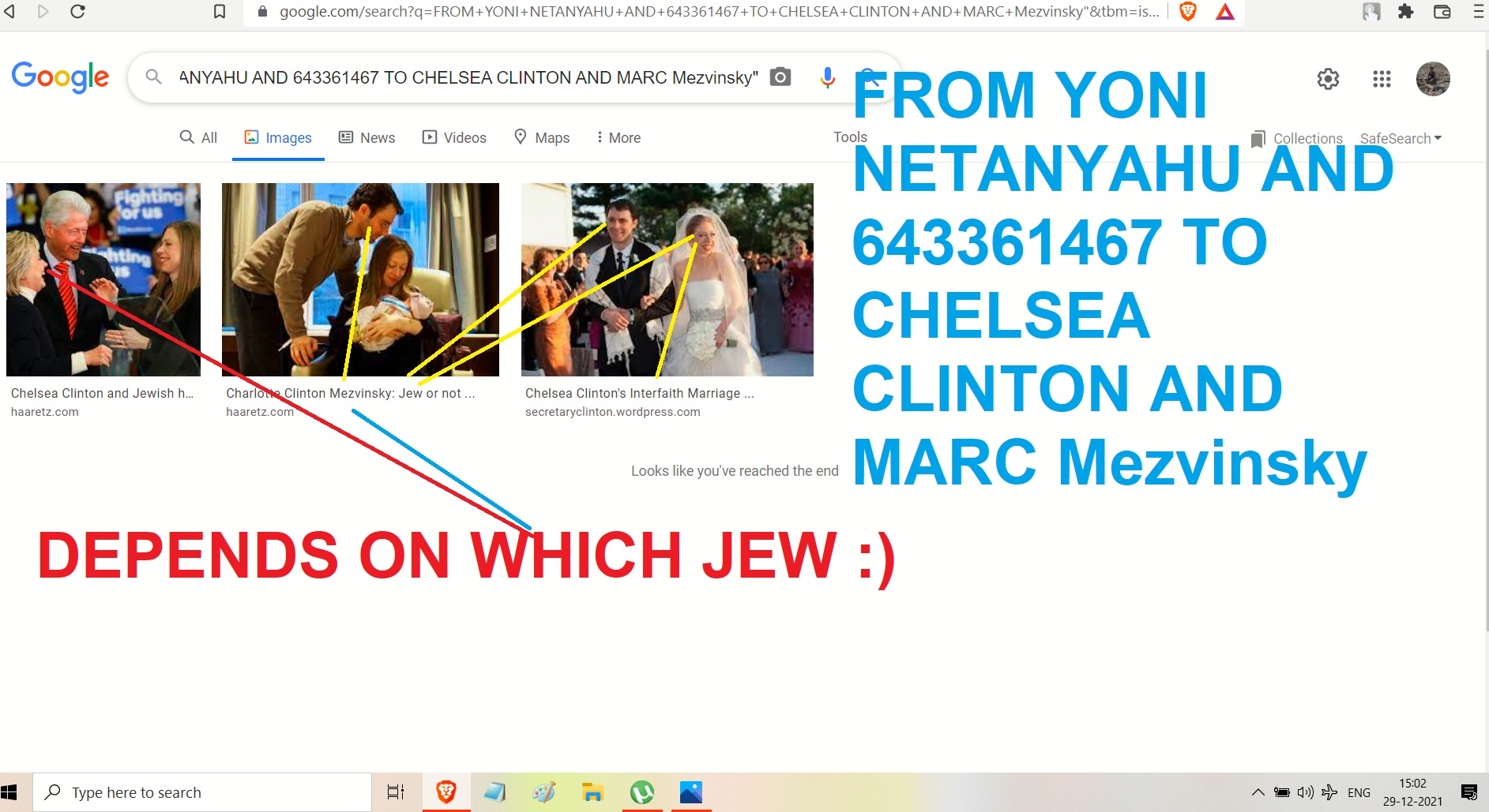 FROM YONI NETANYAHU AND 643361467 TO CHELSEA CLINTON AND MARC Mezvinsky