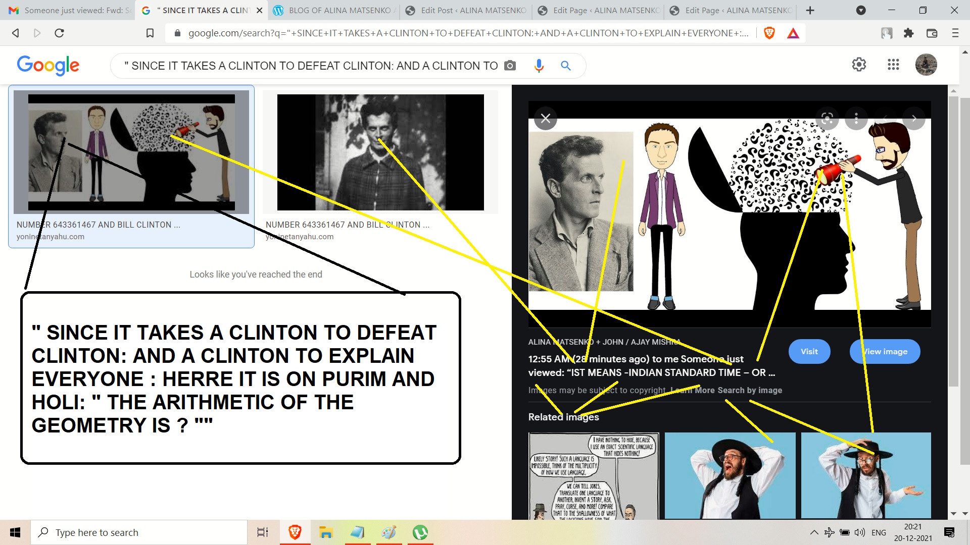 SINCE IT TAKES A CLINTON TO DEFEAT CLINTON: AND A CLINTON TO EXPLAIN EVERYONE HERRE IT IS ON PURIM AND HOLI THE ARITHMETIC OF THE GEOMETRY IS