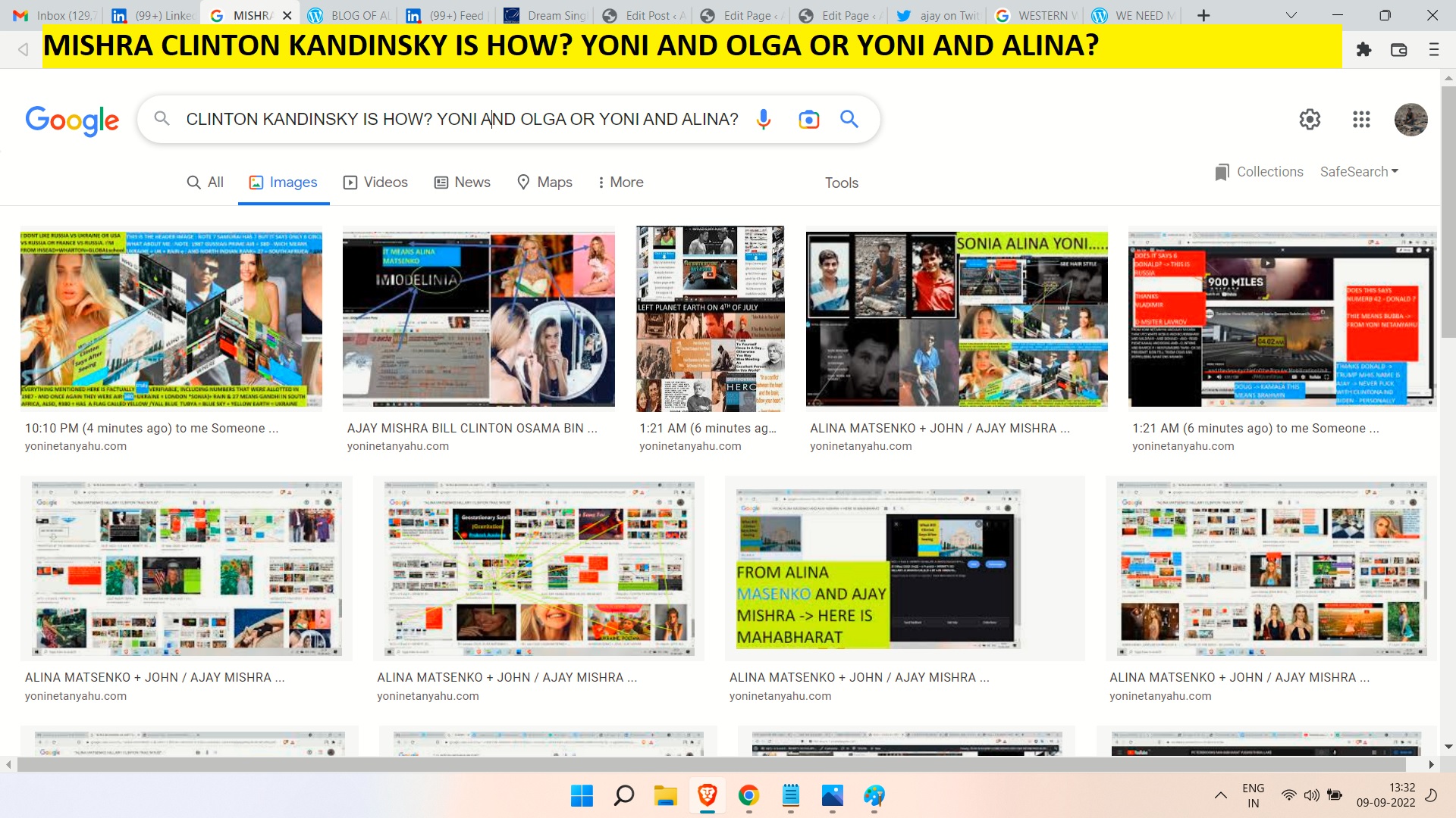 MISHRA CLINTON KANDISNKY IS HOW - ANSWER IS YONI NETANYAHU AND ALAINA AND NOW SU,NDAR PICHAI AND GOOGLE THIS IS LAST TIME DONT CHNAGE YOUR IMAGES BECASSED ON WHAT THEY DECIDE WHAT I SAID
