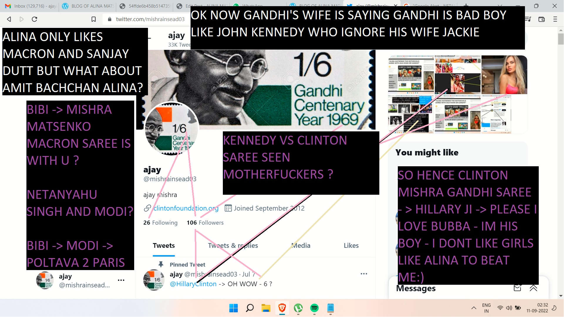 MISHRA CLINTON NETANAYHU MACRON MODI AND SNAJY DUTT AND AMITABH BAHCHAN AND KENNEDY VS CLINTON SARE E AND GANDHI AND CLINTON VS KENNEDY - ITE M SONG IS EQUAL TO