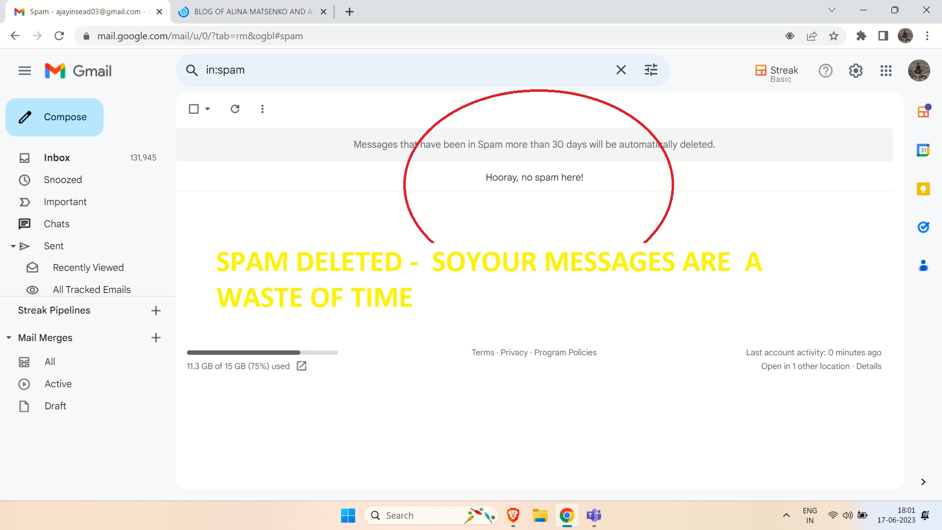 SPAM DELETED - SOYOUR MESSAGES ARE A WASTE OF TIME