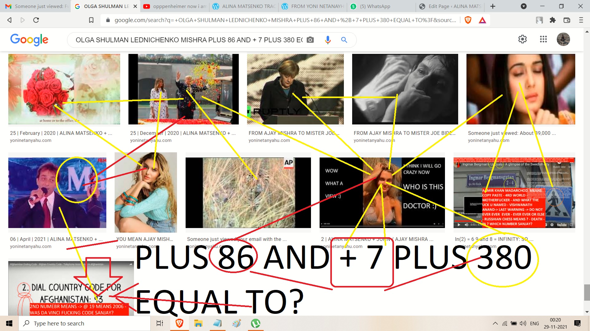MISHRA PLUS 86 AND + 7 PLUS 380 EQUAL TO 643361467 and olga was maoed to 324368521 which was mapepd to ajay ishar menas 643361467 leave olga alone -