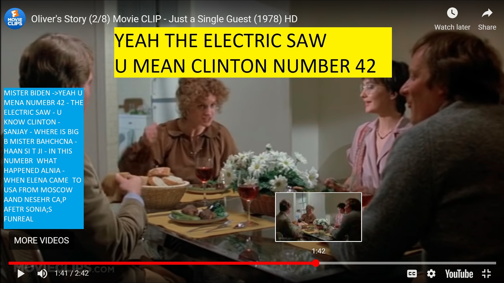YEAH U MENA NUMEBR 42 - THE ELECTRIC SAW - U KNOW CLINTON - SANJAY - WHERE IS